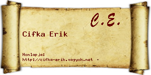 Cifka Erik névjegykártya